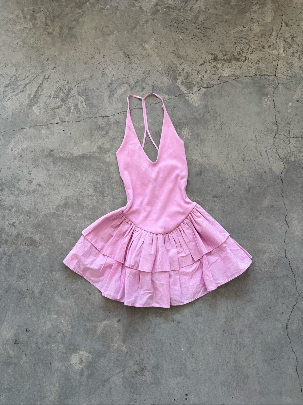 Zara Pink Tiered Mini Dress